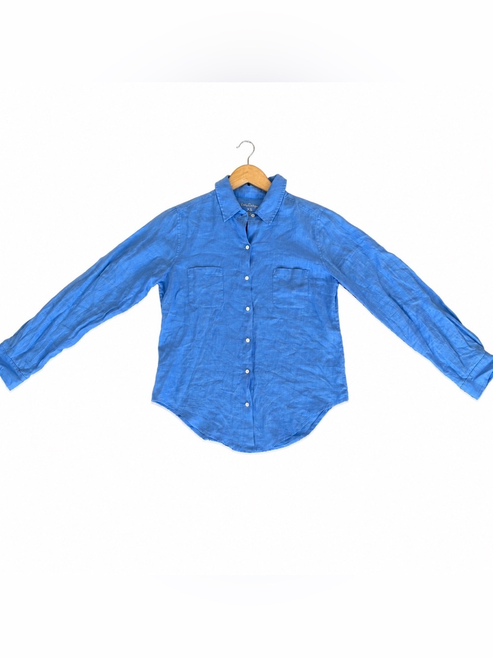 Lilly Pulitzer Women’s Sea View Blue Linen Button Down Blouse, Size XS - Picture 2 of 6